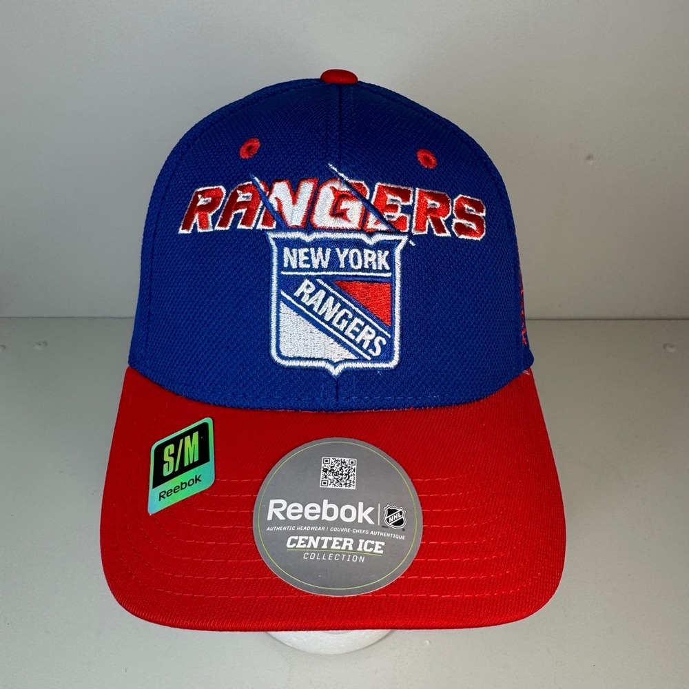 NWT! Reebok NHL New York Rangers Center Ice Collection Flex Fit Cap Size S/M